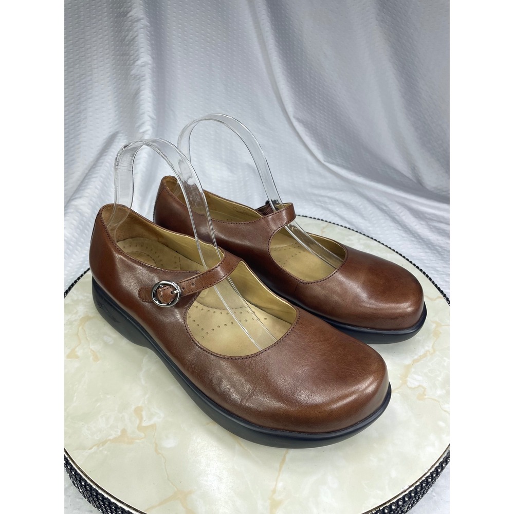Dansko Leather Buckle Mary Jane Shoes Womens 40 Brown Comfort Flat 6408457800